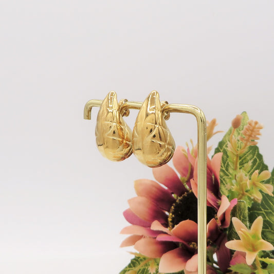 DROP diamond print - ACCIAIO INOSSIDABILE ~ Paio Orecchini goccia bombe'