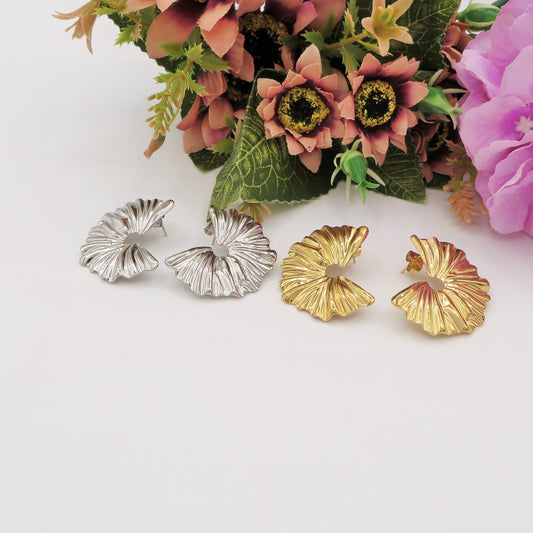 BAROQUE - ACCIAIO INOSSIDABILE ~ Paio Orecchini maxi ventaglio