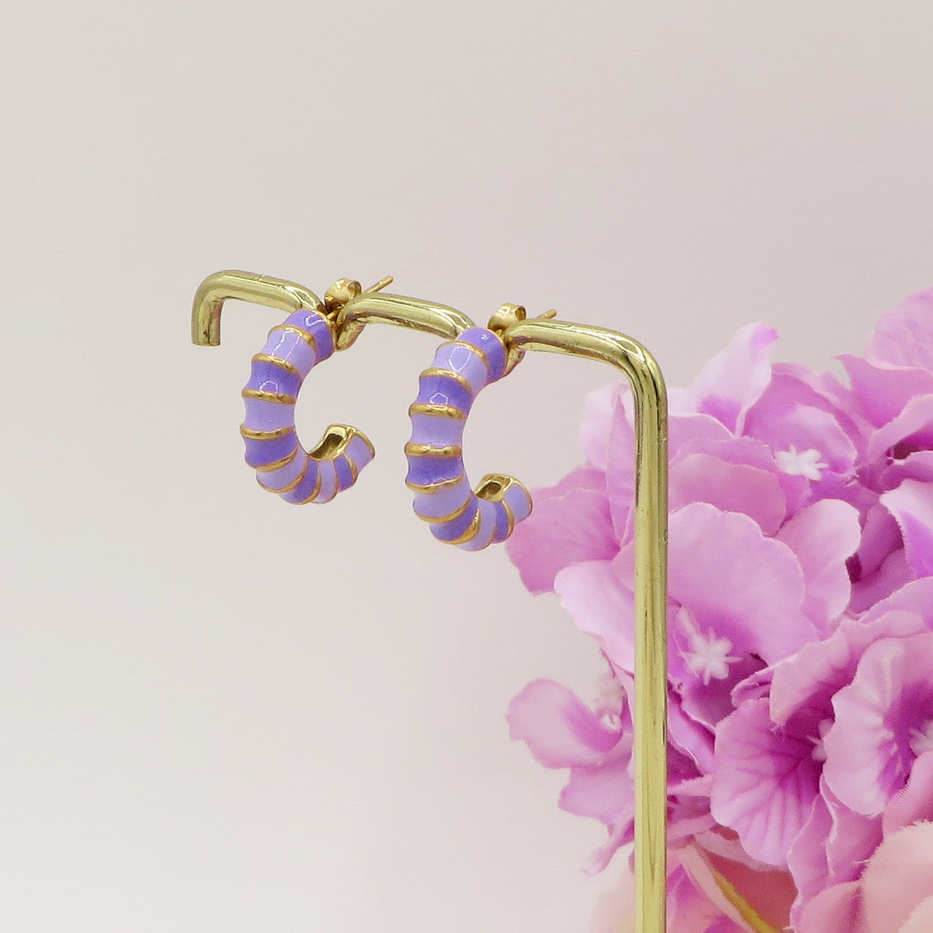CANDY HOOPS - acciaio inossidabile Paio orecchini cerchi vintage smaltati