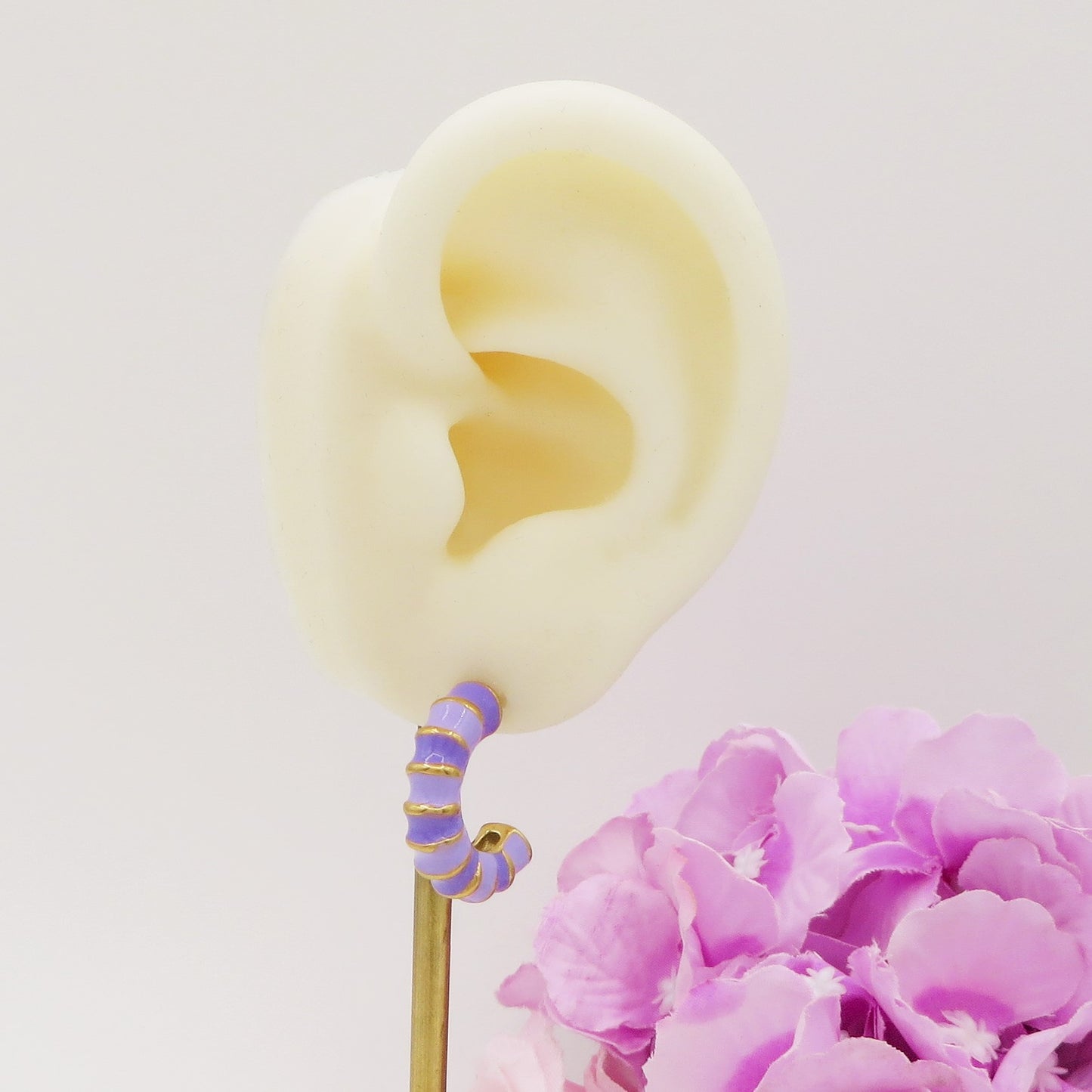CANDY HOOPS - acciaio inossidabile Paio orecchini cerchi vintage smaltati