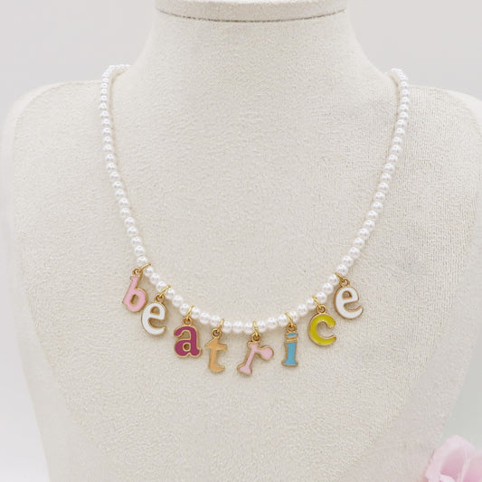 CANDY NAME - CHOKER Perle Con Nome smaltato colours personalizzabile