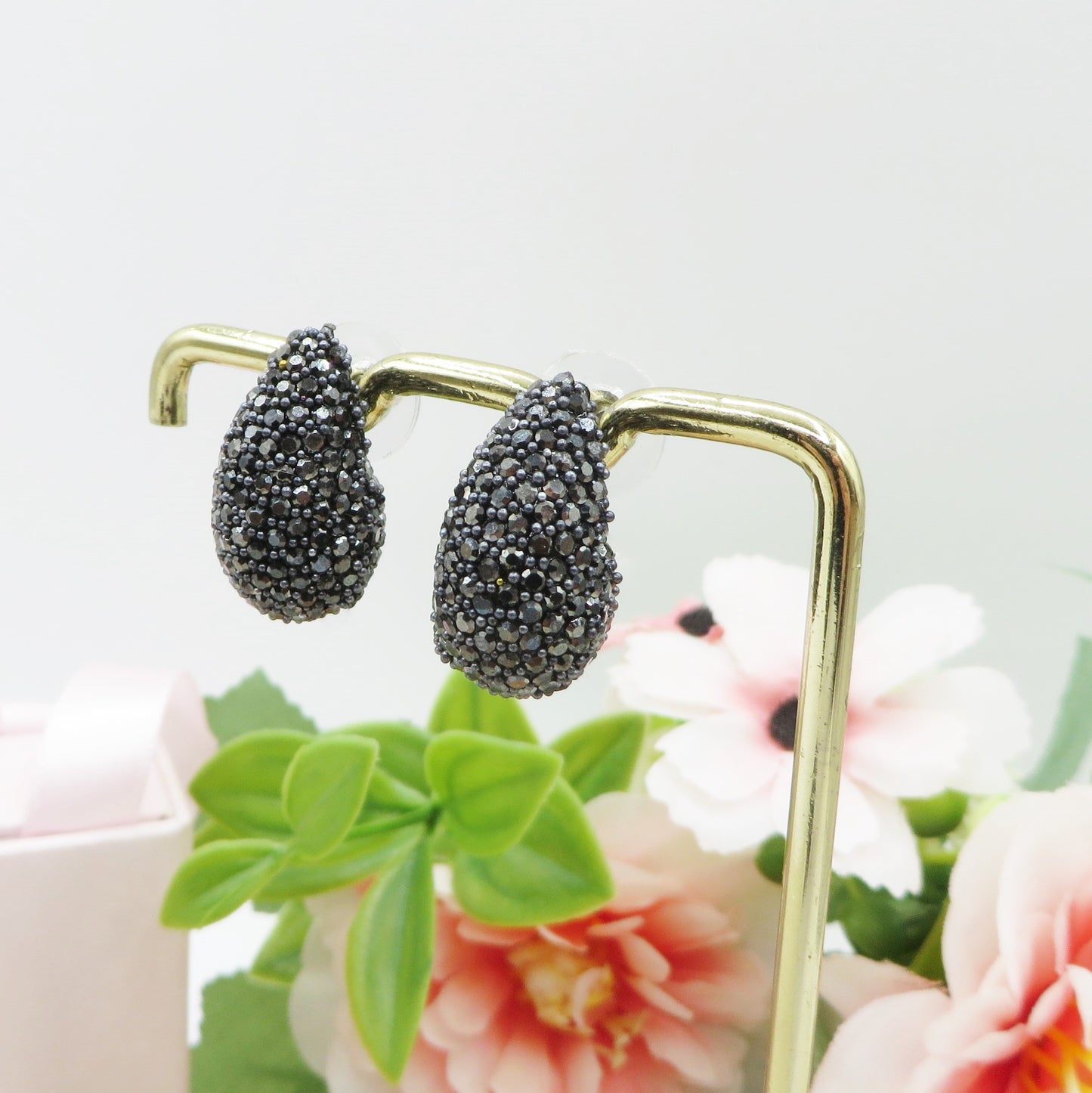 DROP LUXE - ACCIAIO INOSSIDABILE ~ Paio Orecchini goccia bombe' + cubic zirconia