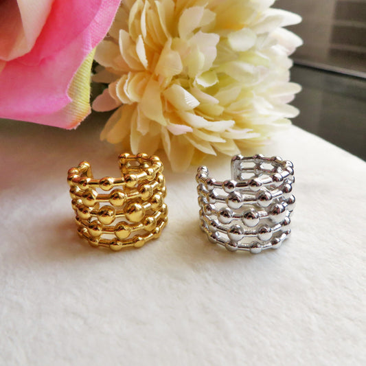 PALLINI EARCUFF ~ ACCIAIO Inossidabile orecchino Senza buco