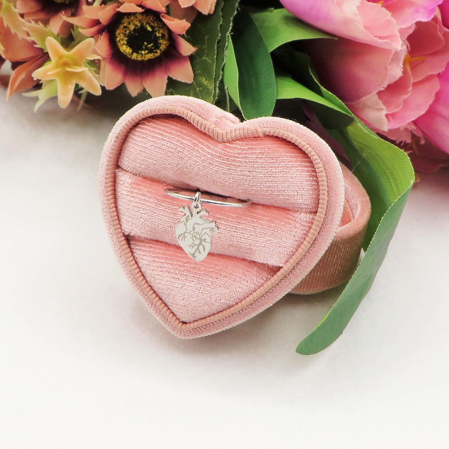 HUMAN HEART~ ACCIAIO inossidabile - Anello cuore anatomico