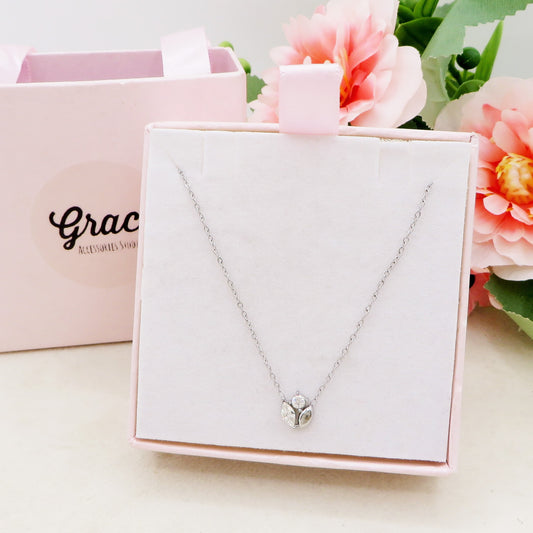 TRILUCE ~ ARGENTO 925 ~ Collana con punti luce ovali