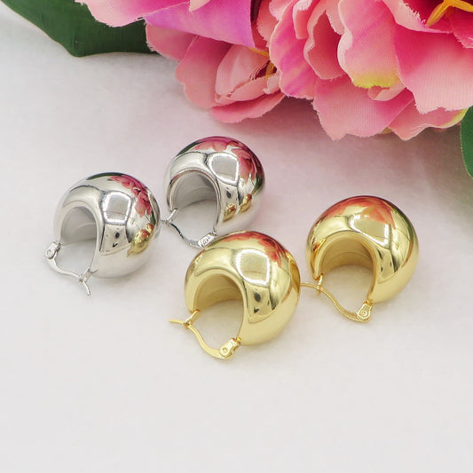 SONNET - ACCIAIO INOSSIDABILE ~ Paio Orecchini bombe' vintage