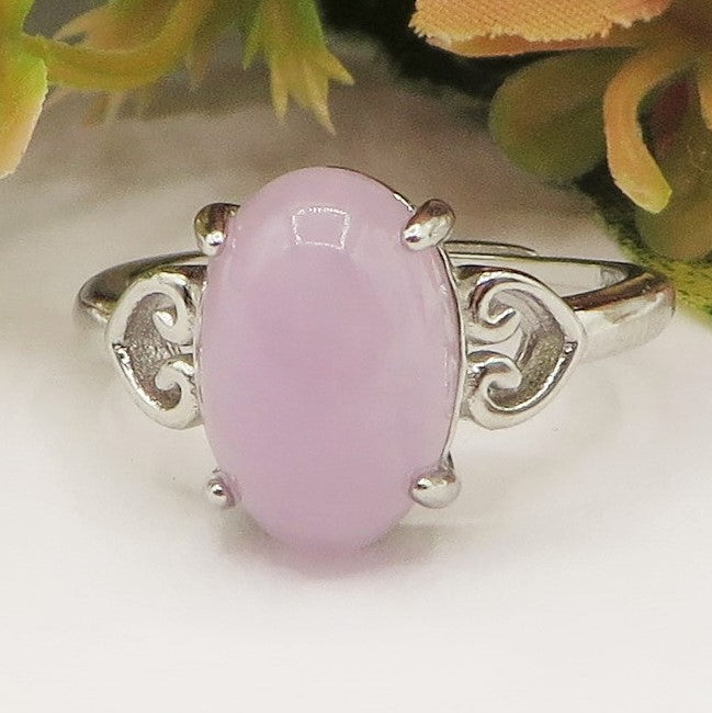 ACHARA ~ Anello regolabile in Kunzite naturale