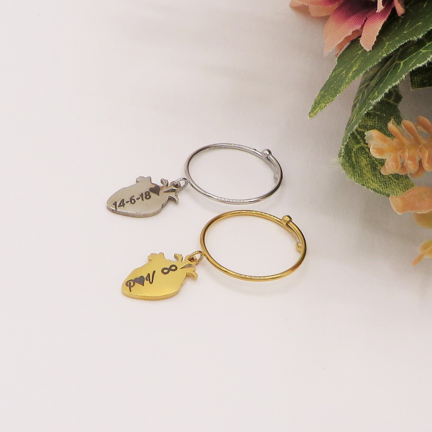 Paloma Gioielli Anello Regolabile In Acciaio Chirurgico 316L – Cuore Martellato, Finitura Opaca, Ipoallergenico, Gioiello Donna Moderno