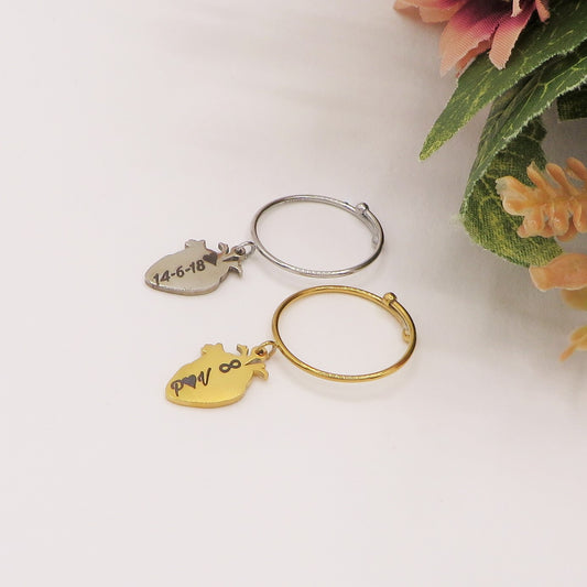 HUMAN HEART~ ACCIAIO inossidabile - Anello cuore anatomico