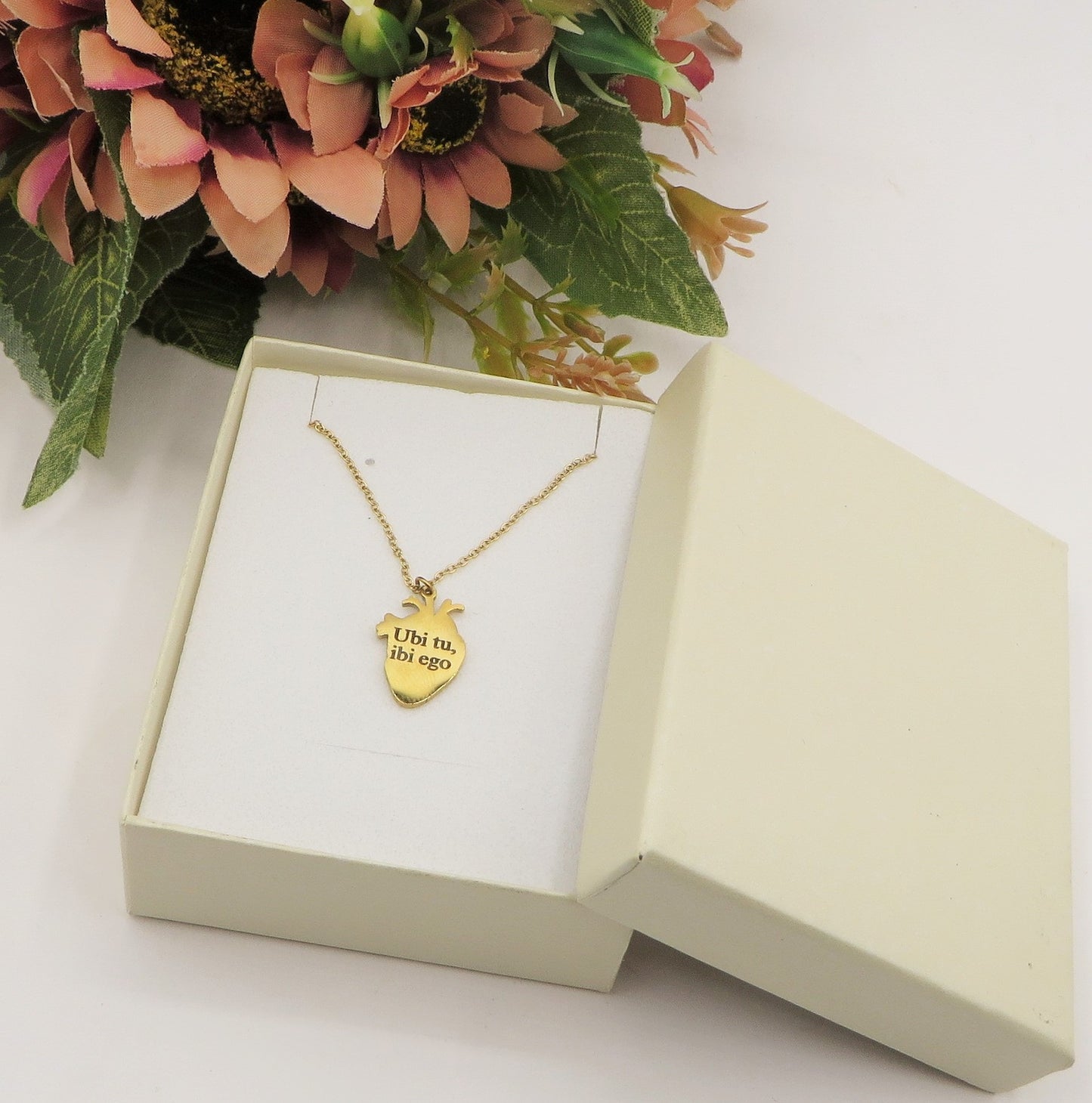 HUMAN HEART~ ACCIAIO inossidabile - Collana ciondolo cuore anatomico