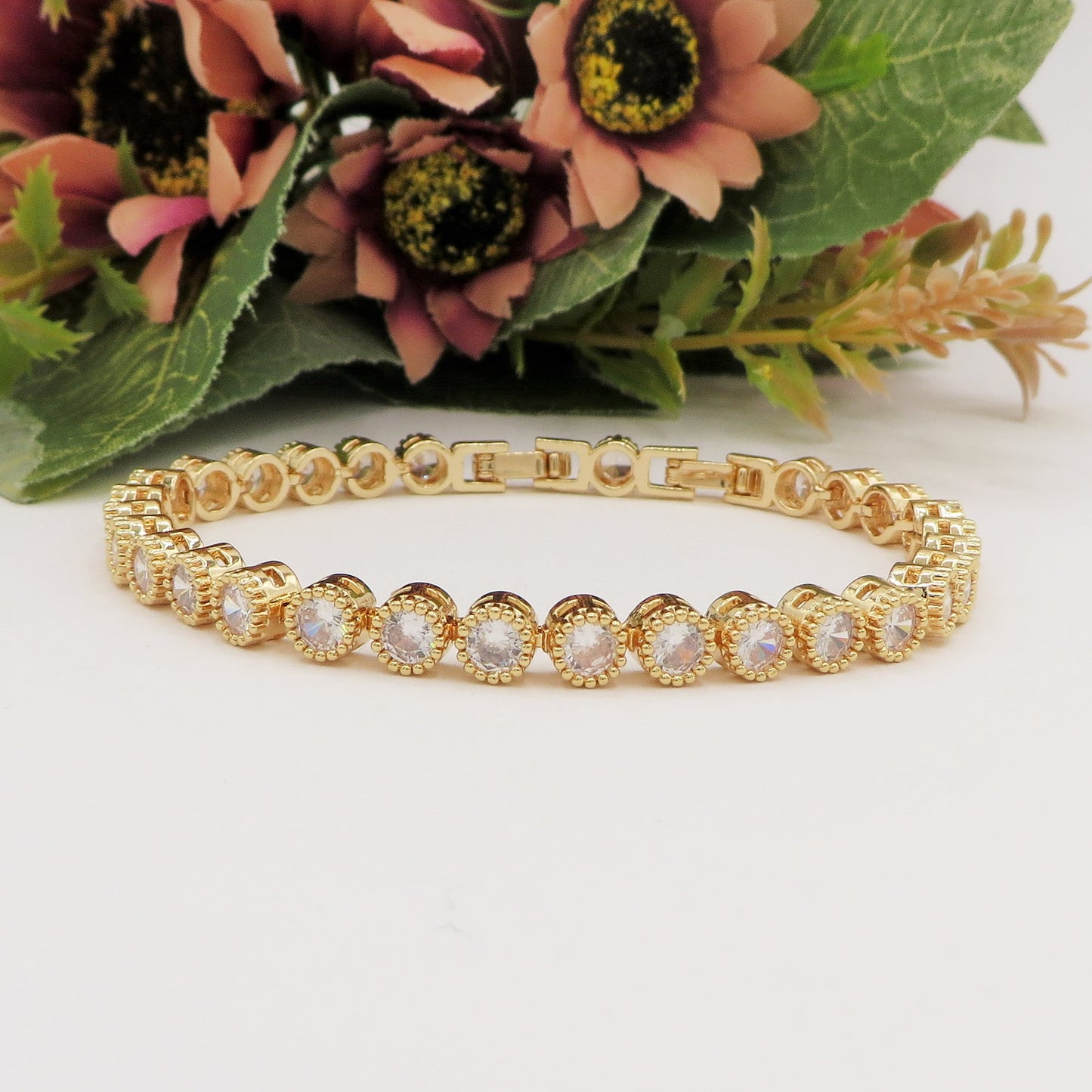 DELILAH RAINBOW - Bracciale Tennis con Cubic Zirconia rotondi