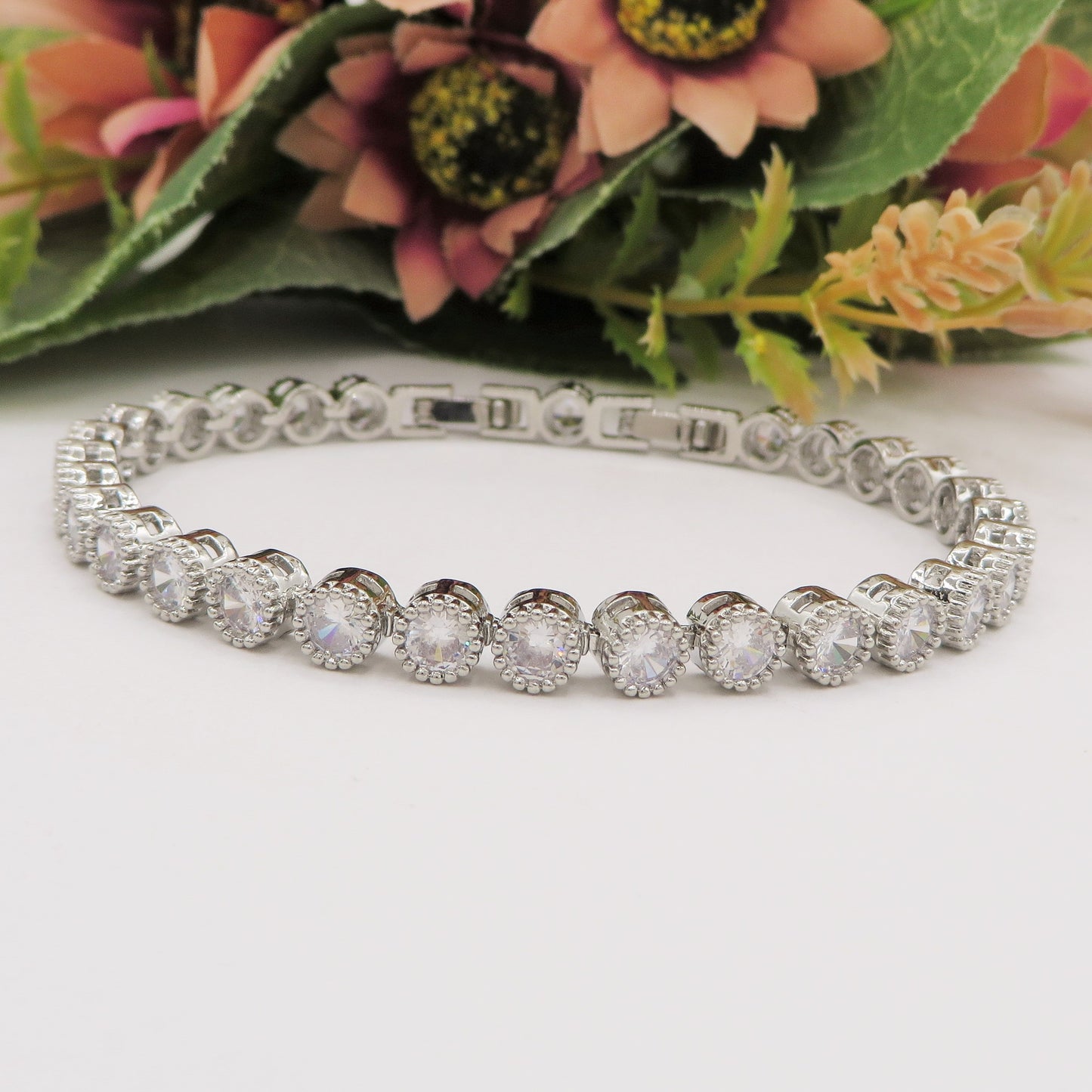 DELILAH RAINBOW - Bracciale Tennis con Cubic Zirconia rotondi