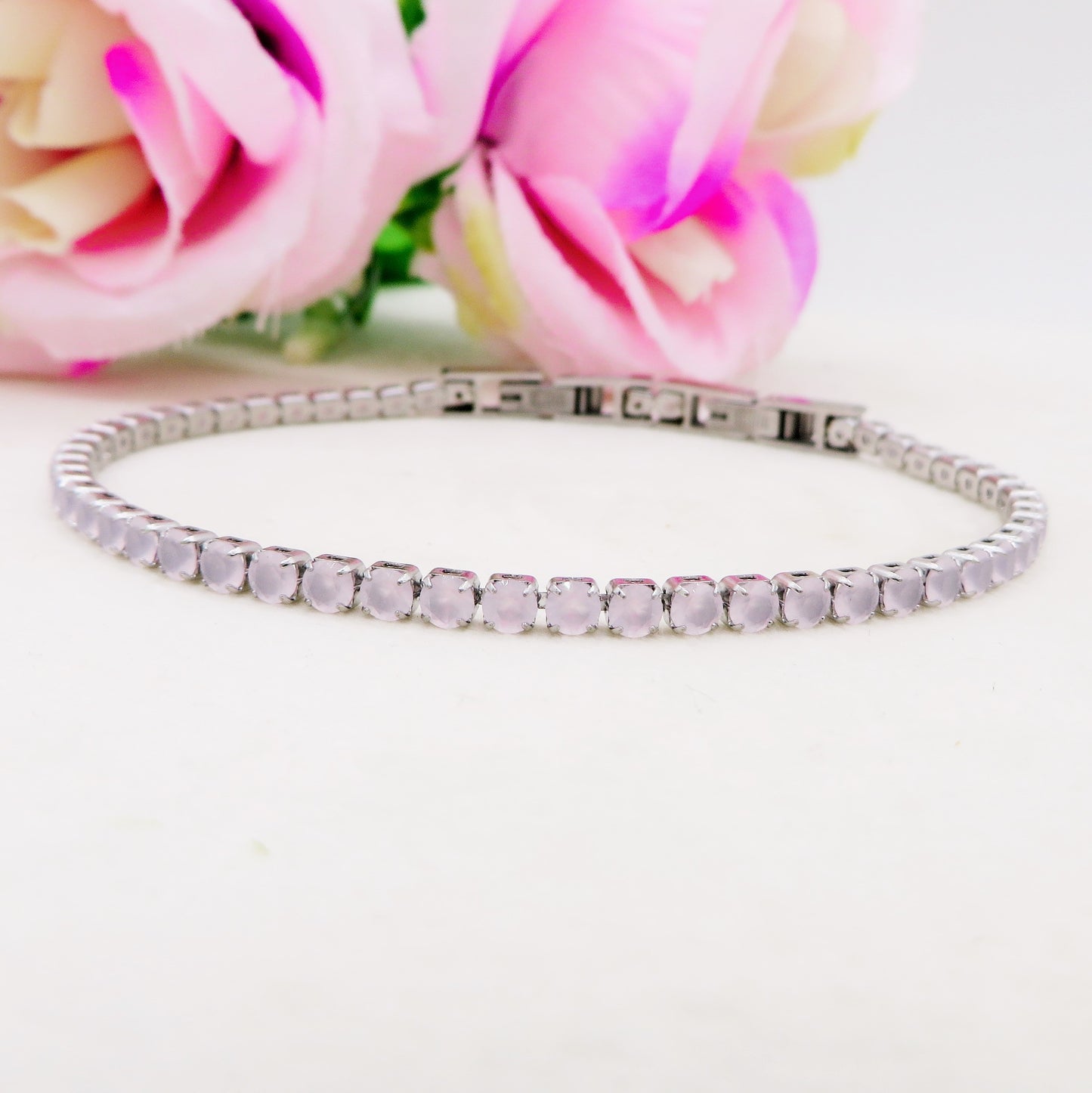 ALICIA NEW COLOURS ~ Bracciale tennis in ACCIAIO INOSSIDABILE con Cubic Zirconia