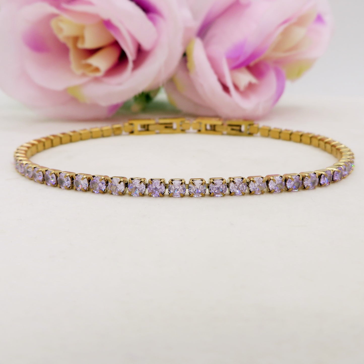 ALICIA NEW COLOURS ~ Bracciale tennis in ACCIAIO INOSSIDABILE con Cubic Zirconia