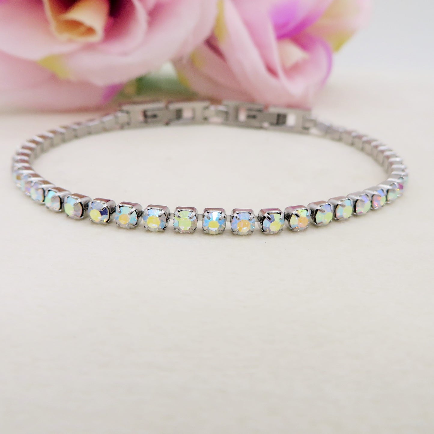 ALICIA NEW COLOURS ~ Bracciale tennis in ACCIAIO INOSSIDABILE con Cubic Zirconia