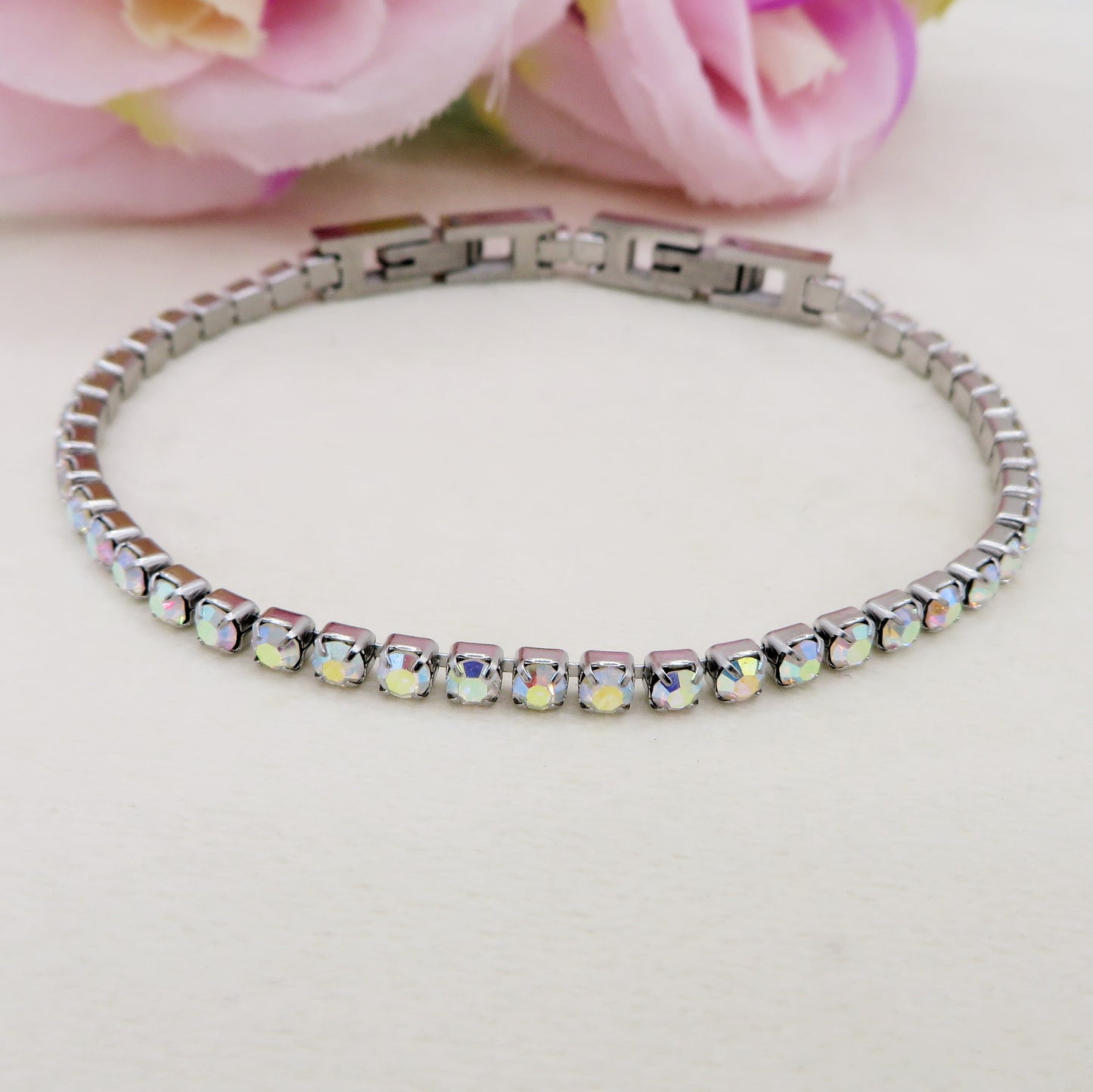 ALICIA NEW COLOURS ~ Bracciale tennis in ACCIAIO INOSSIDABILE con Cubic Zirconia