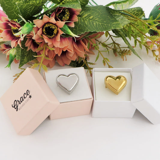 BIG LOVE RING ~ Anello cuore bombè regolabile in ACCIAIO INOSSIDABILE