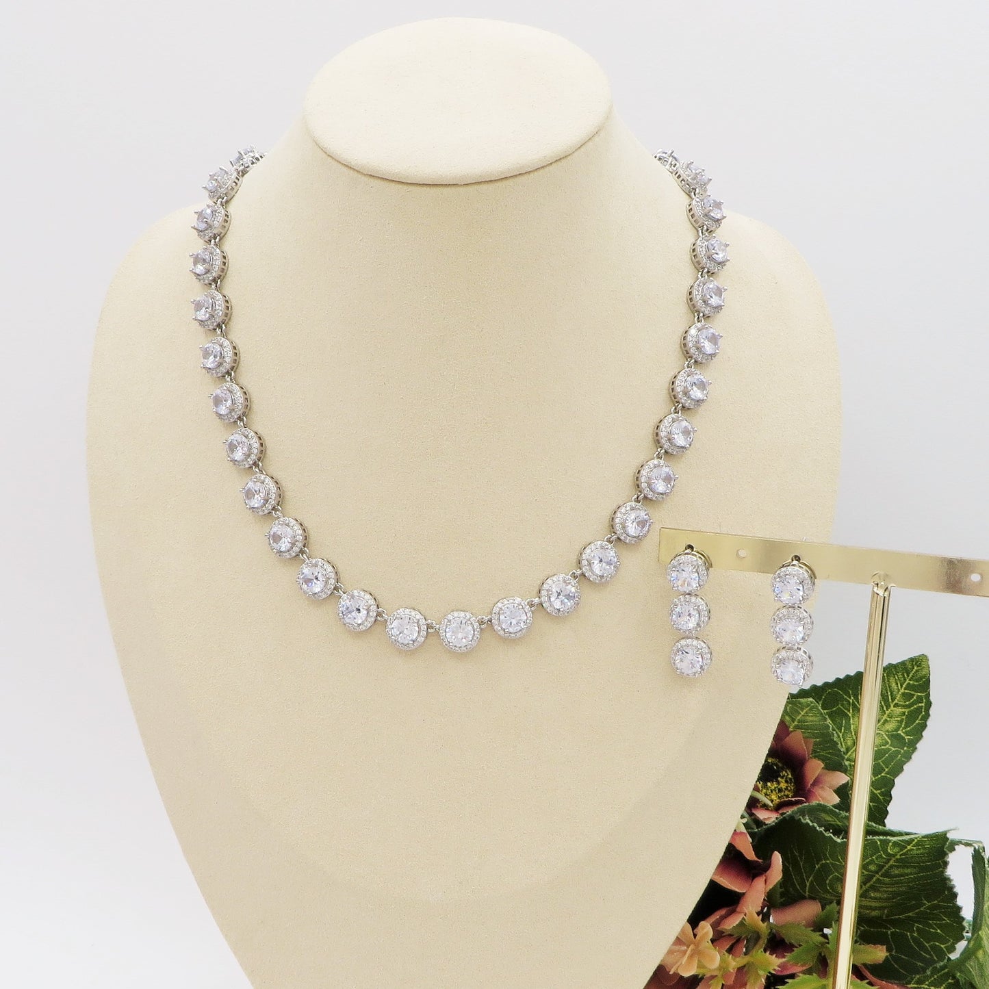 DELILAH Collier Tennis - Collana con Cubic Zirconia rotondi