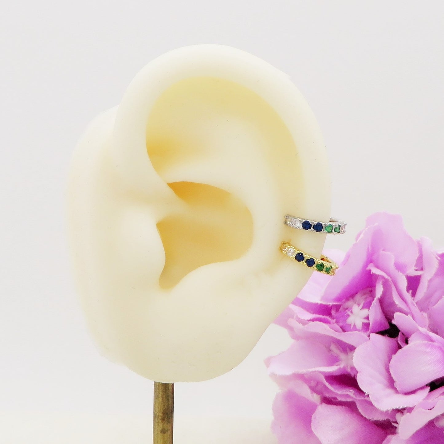 ANASTASIA RAINBOW Earcuff ~ ARGENTO 925 - Earcuff con cubic zirconia
