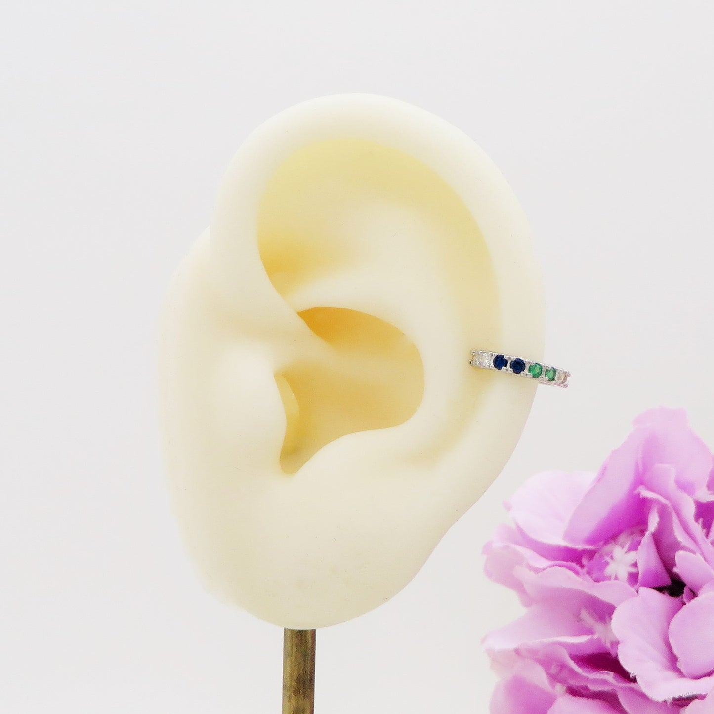 ANASTASIA RAINBOW Earcuff ~ ARGENTO 925 - Earcuff con cubic zirconia