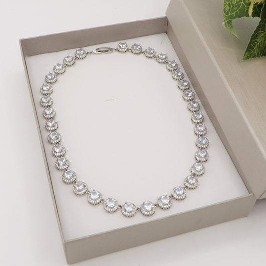 DELILAH Collier Tennis - Collana con Cubic Zirconia rotondi