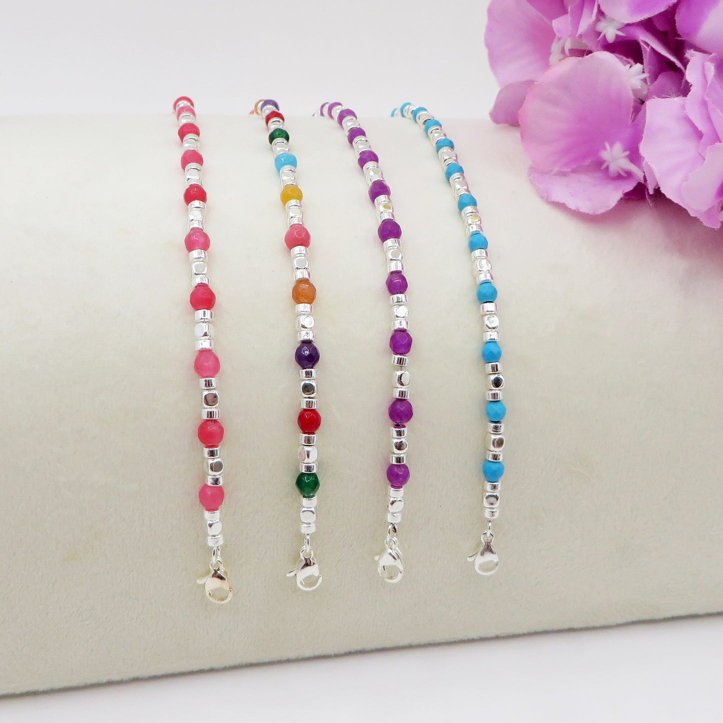 CUBETTI COLOURS - bagnato ARGENTO ~ Bracciale UNISEX in ACCIAIO INOSSIDABILE