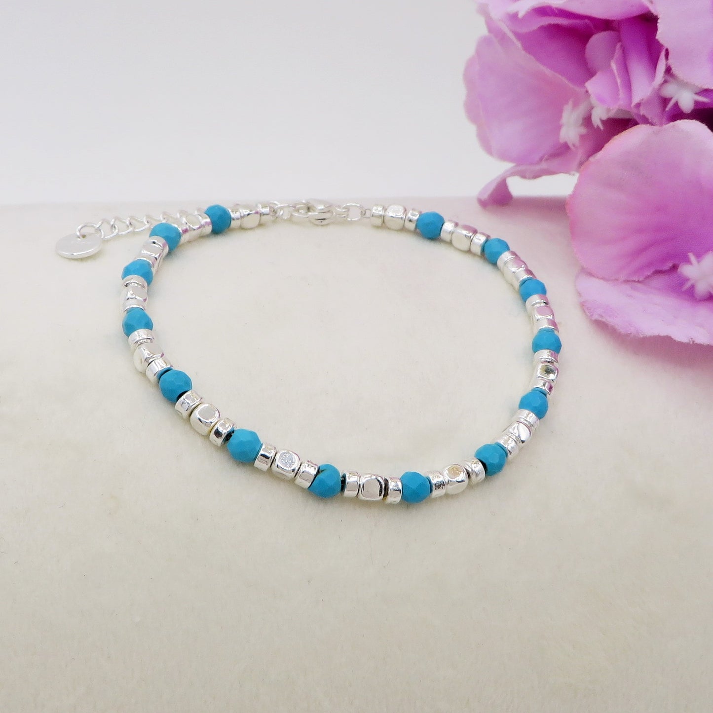 CUBETTI COLOURS - bagnato ARGENTO ~ Bracciale UNISEX in ACCIAIO INOSSIDABILE