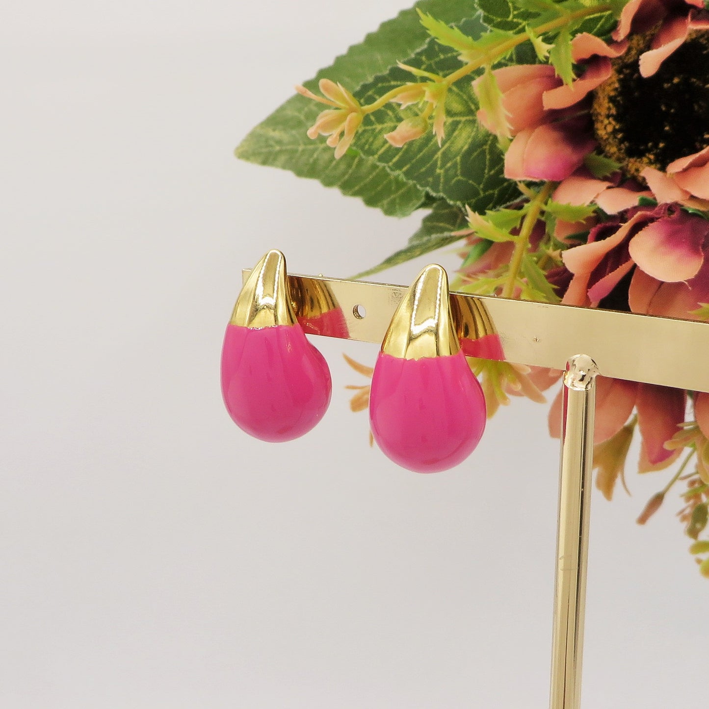 DROP SPRING COLOURS - ACCIAIO inossidabile ~ Paio Orecchini goccia bombe' smaltati