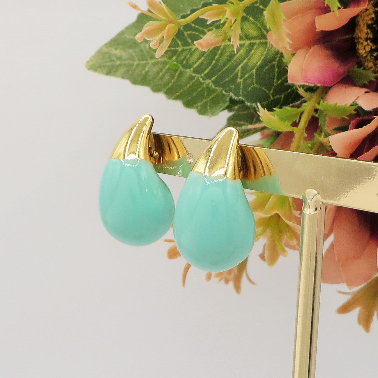 DROP SPRING COLOURS - ACCIAIO inossidabile ~ Paio Orecchini goccia bombe' smaltati