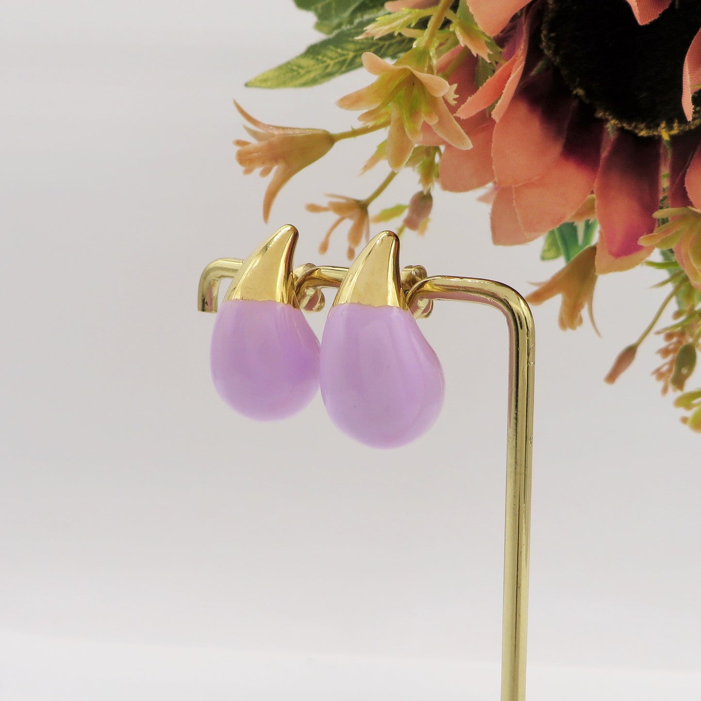 DROP SPRING COLOURS - ACCIAIO inossidabile ~ Paio Orecchini goccia bombe' smaltati