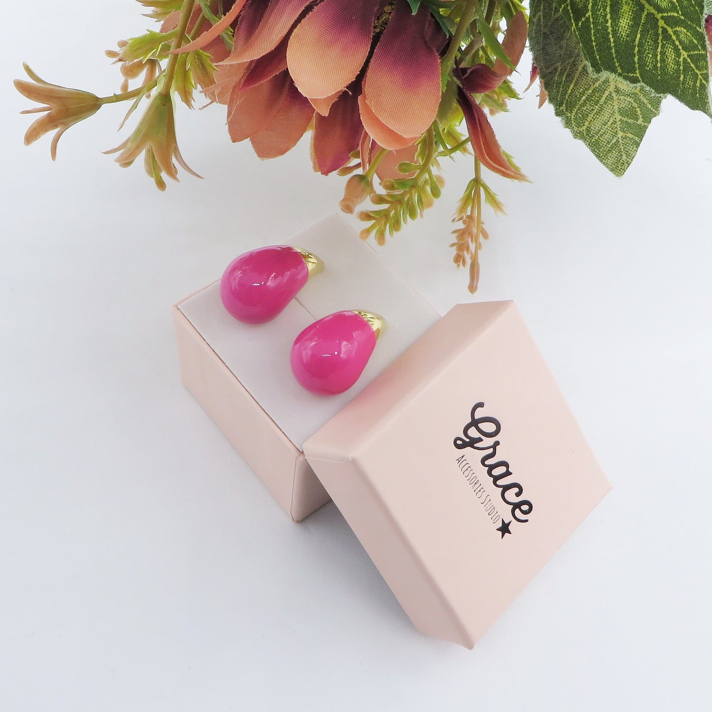 DROP SPRING COLOURS - ACCIAIO inossidabile ~ Paio Orecchini goccia bombe' smaltati