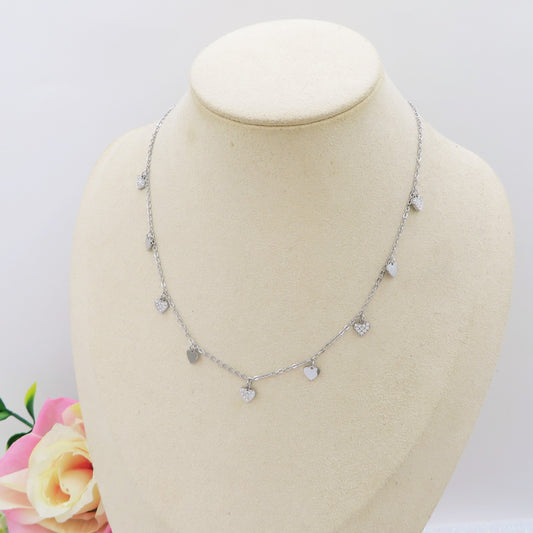 TINY HEARTS - Collana in ACCIAIO INOSSIDABILE tripla con cuoricini