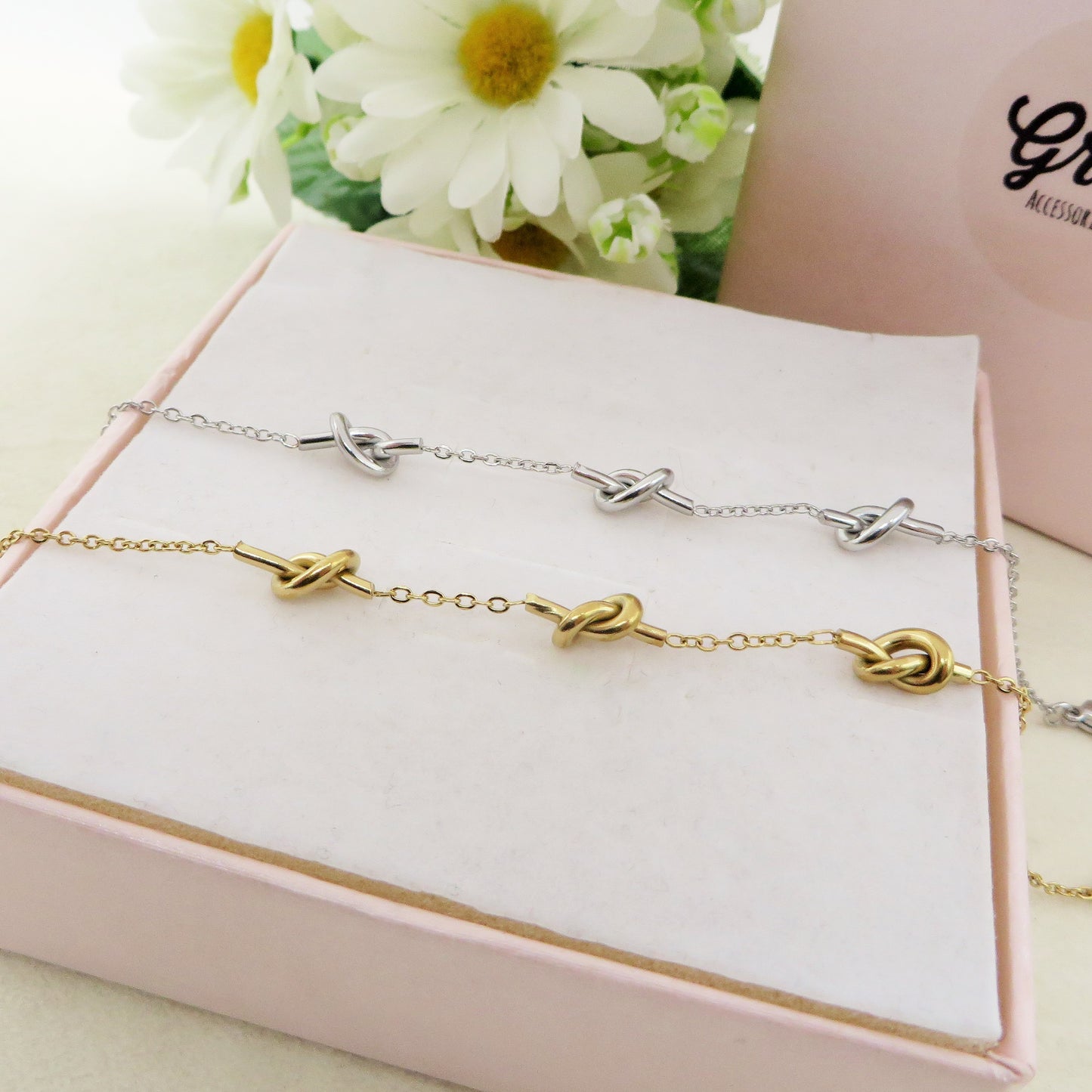 ALBA 3 NODI ~ Acciaio Inossidabile - Bracciale donna e uomo con nodi