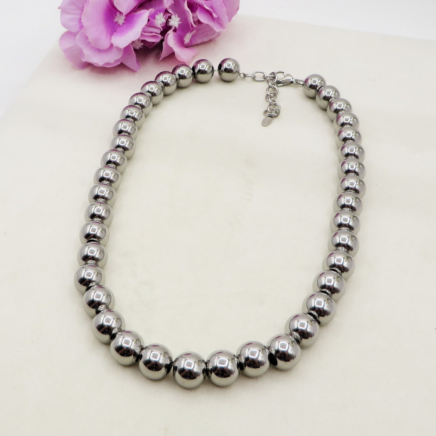 JOSIE Collana PALLINI XL ~ Collana UNISEX in ACCIAIO INOSSIDABILE