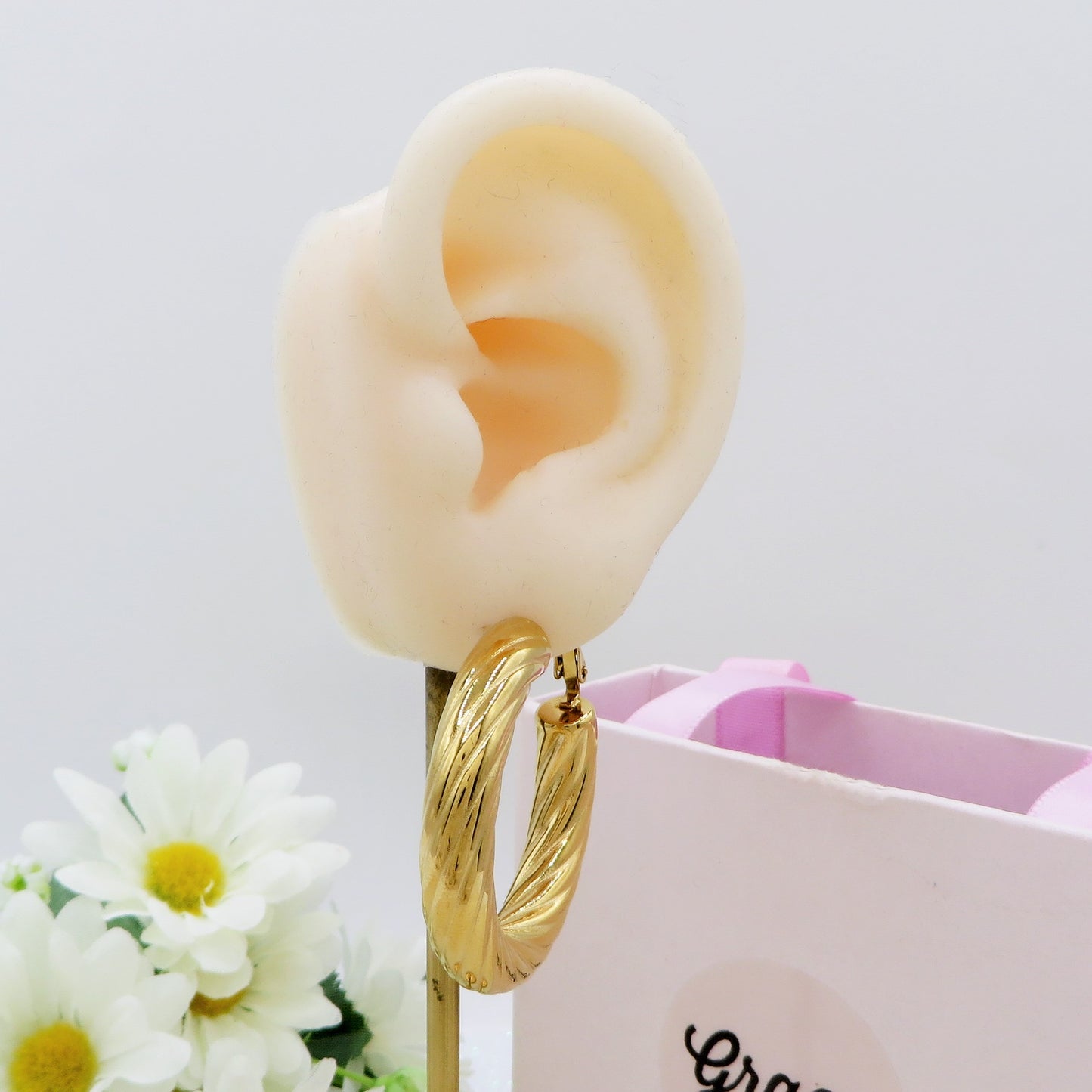 CONSTANCE - ACCIAIO INOSSIDABILE - Orecchini chunky torchon a cerchio