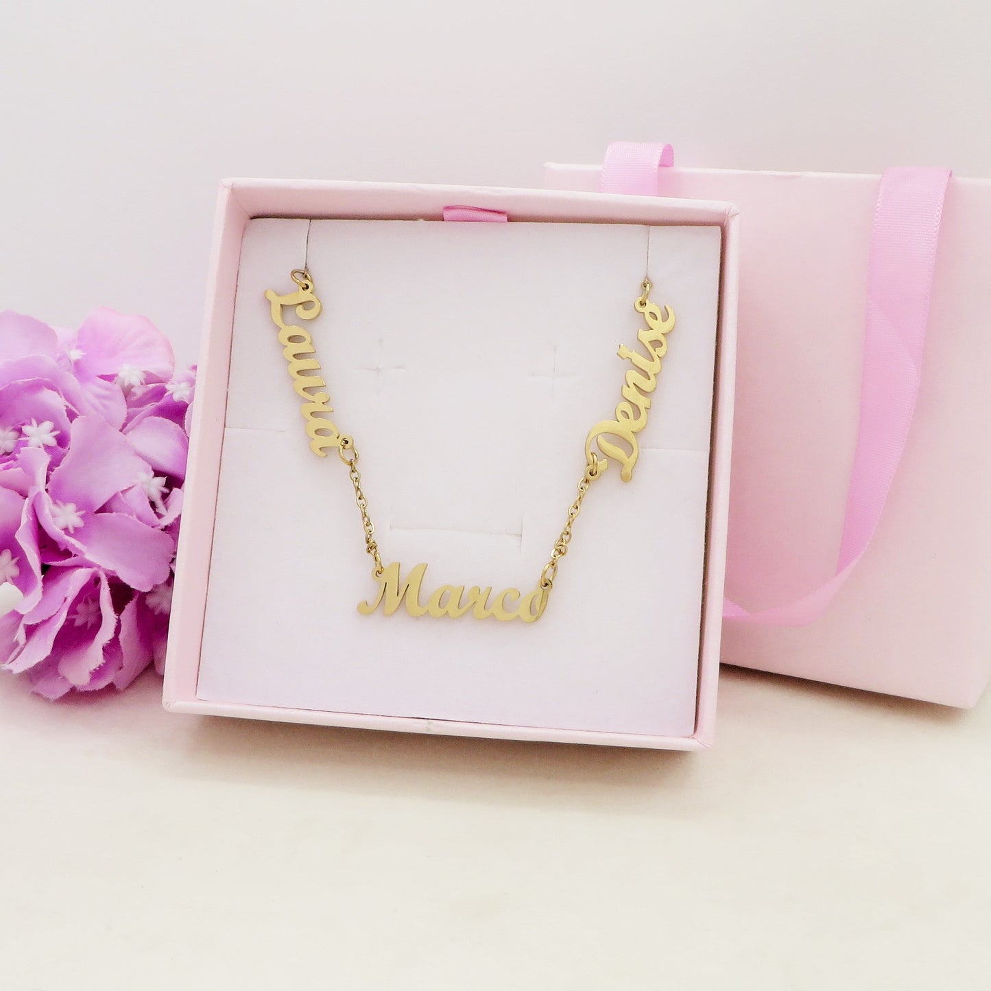 YOUR NAMES ~ Collana NOMI Personalizzata in Acciaio Inossidabile 316L