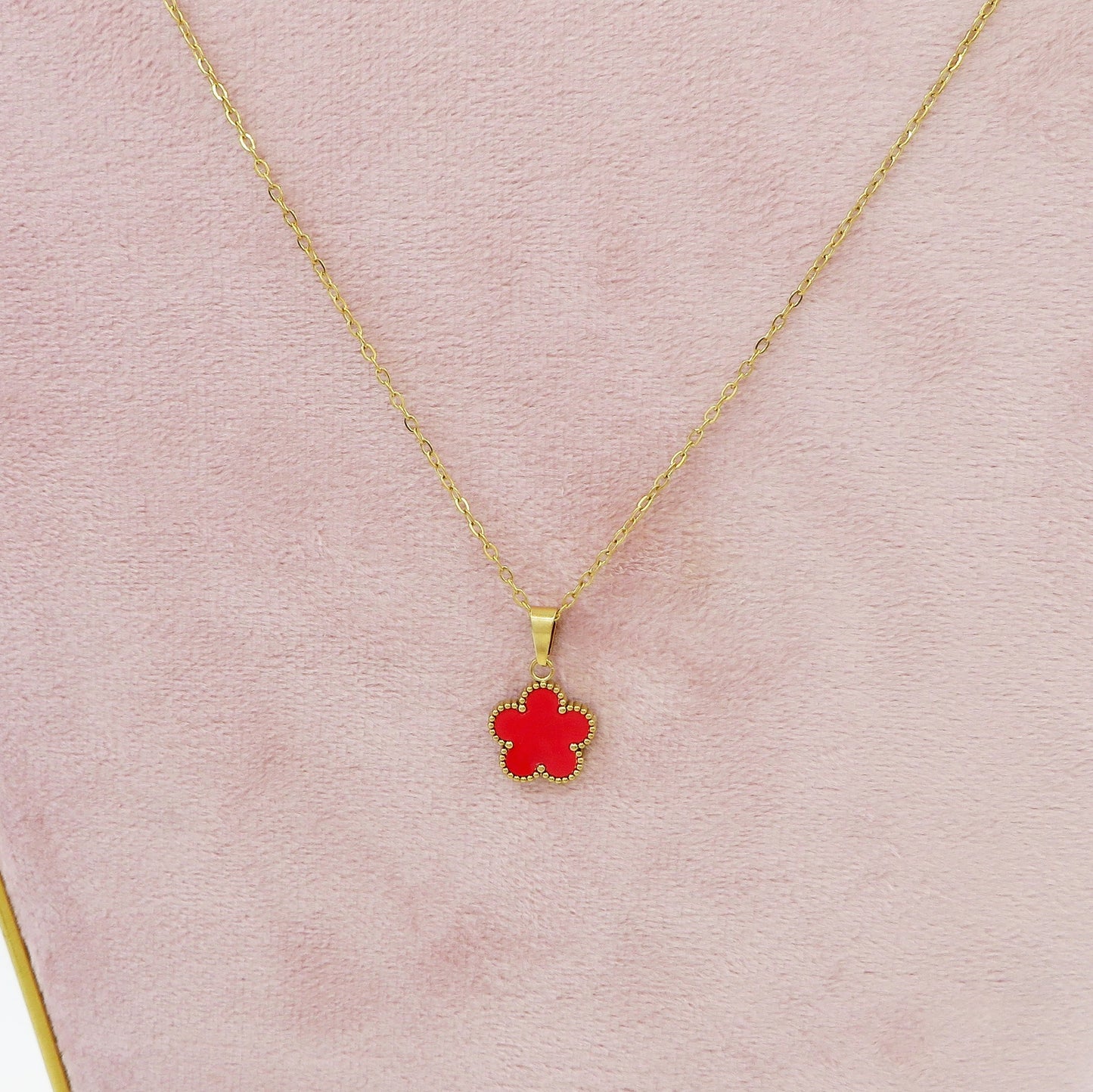 LILY big Flower ~ ACCIAIO INOSSIDABILE Collana fiore pendente in madreperla