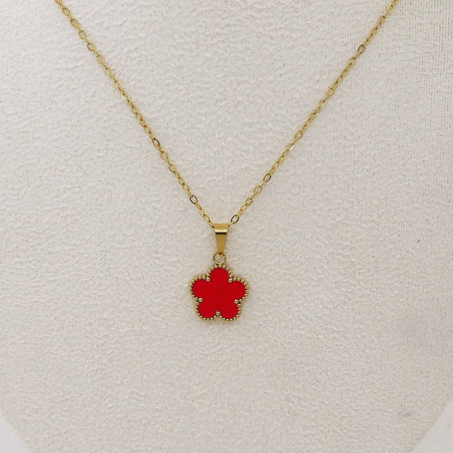 LILY big Flower ~ ACCIAIO INOSSIDABILE Collana fiore pendente in madreperla