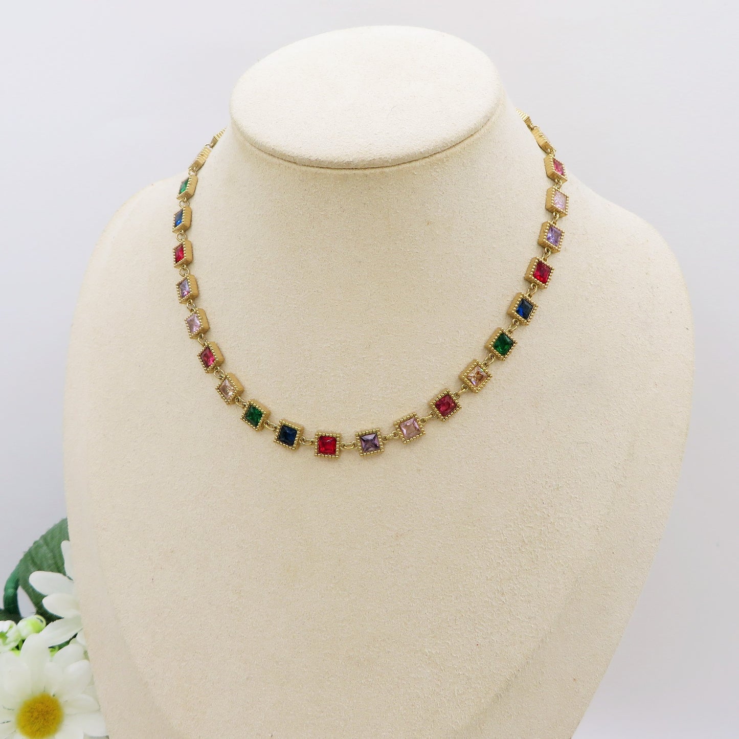 JOY ~ ACCIAIO INOSSIDABILE - Collana Tennis con Cubic Zirconia rettangolari