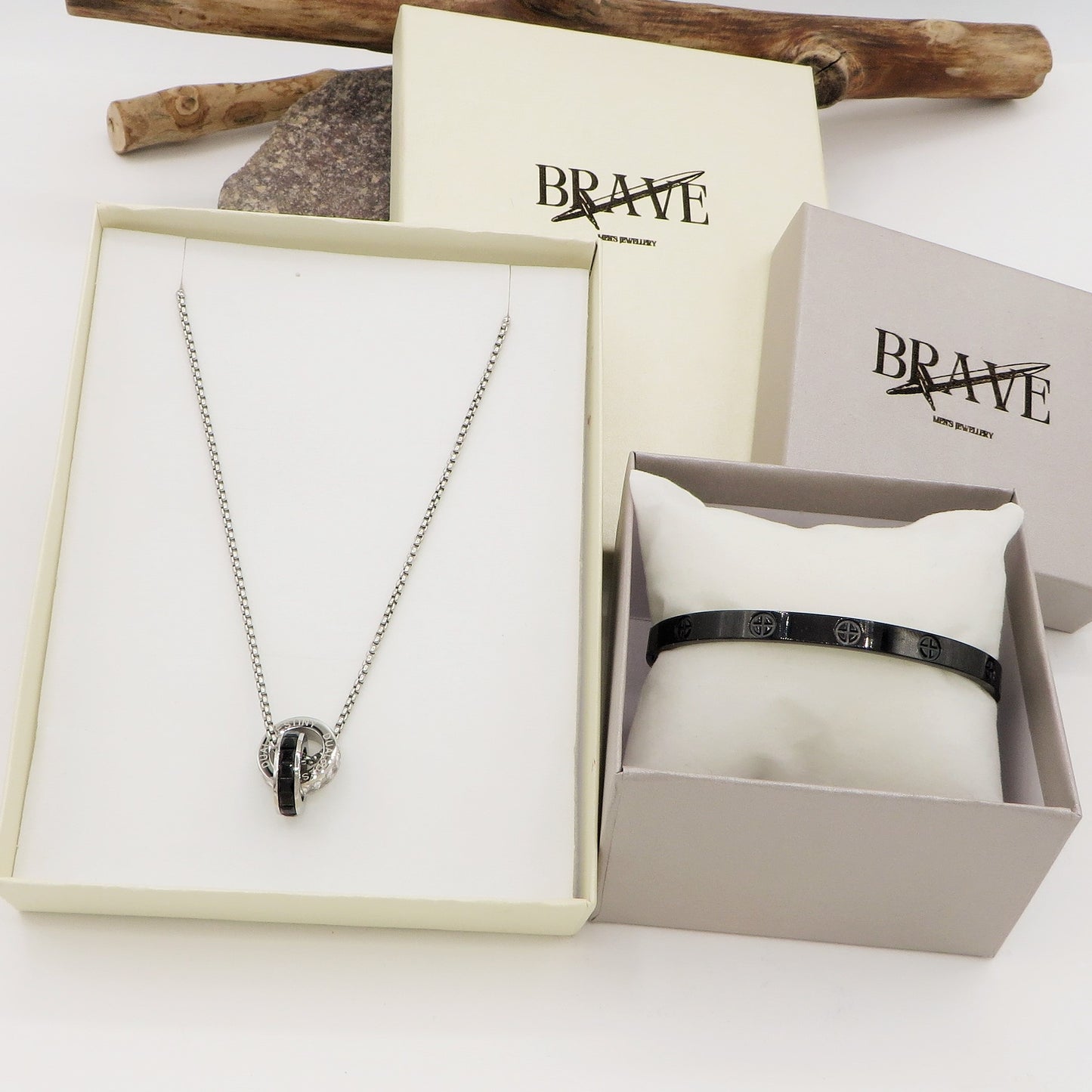 FLORENCE SET UOMO ~ Acciaio inossidabile Collana + bracciale