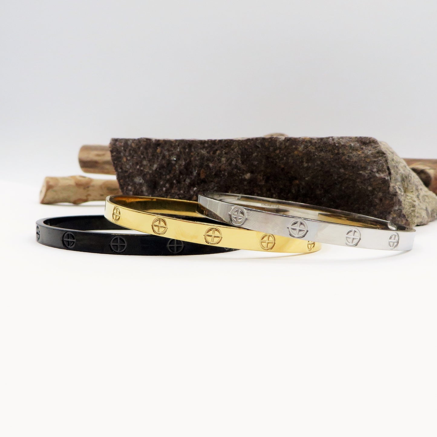 FLORENCE MEN - Bracciale uomo rigido in ACCIAIO INOSSIDABILE