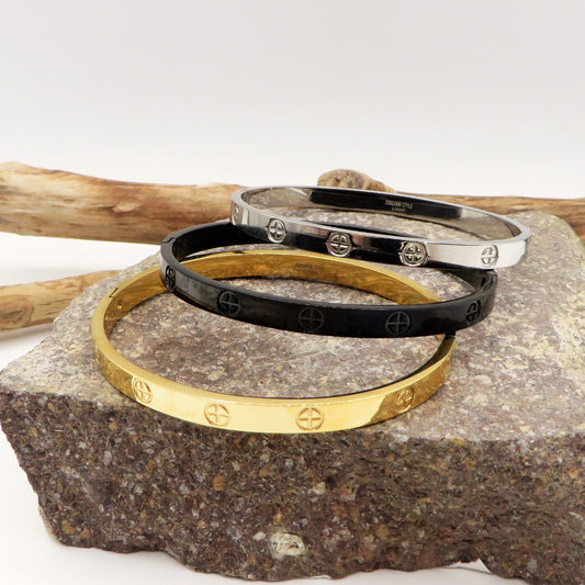 FLORENCE MEN - Bracciale uomo rigido in ACCIAIO INOSSIDABILE