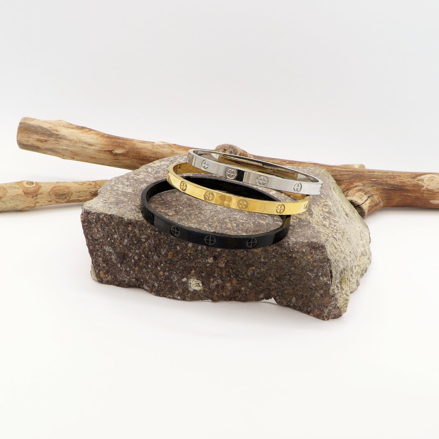 FLORENCE MEN - Bracciale uomo rigido in ACCIAIO INOSSIDABILE