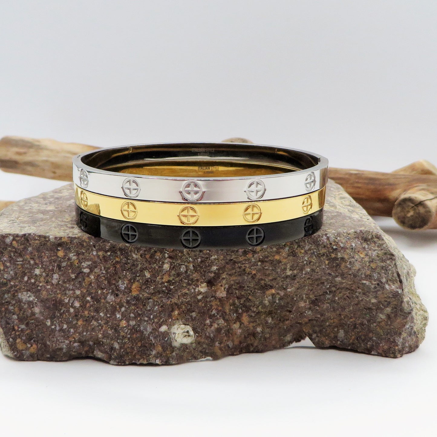 FLORENCE MEN - Bracciale uomo rigido in ACCIAIO INOSSIDABILE