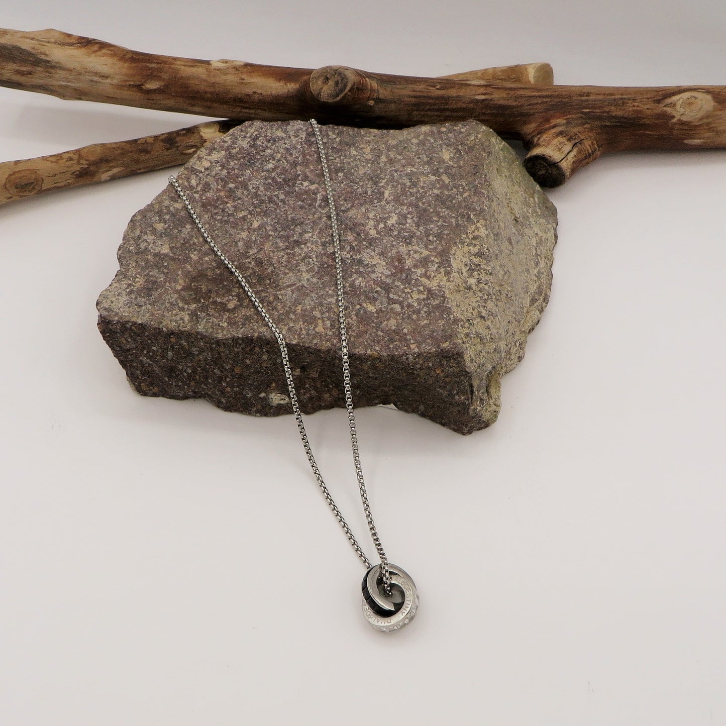 BRIXTON Collana pendente UOMO - ACCIAIO inossidabile + cubic zirconia