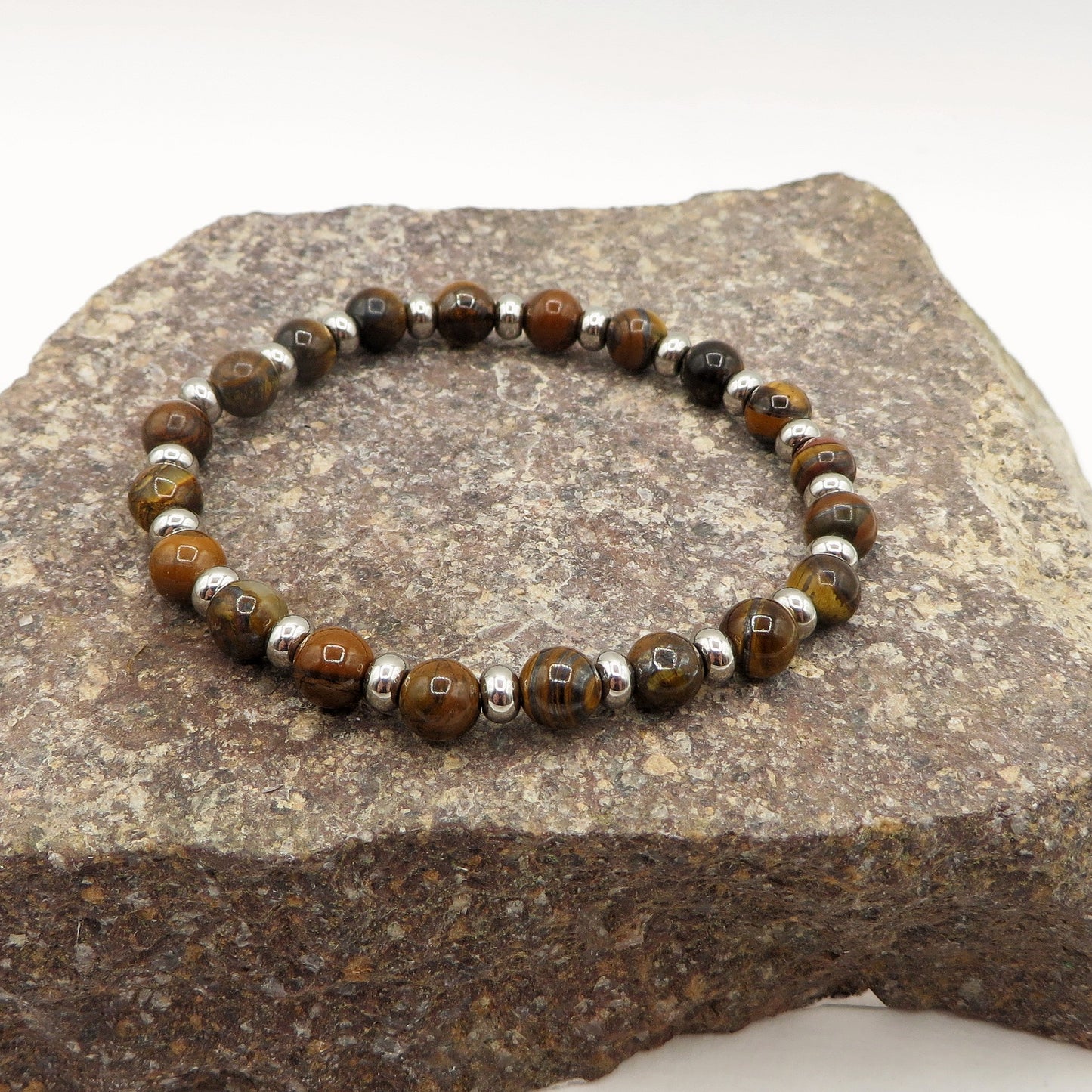 Bracciale OCCHIO DI TIGRE Naturale - UOMO - ACCIAIO inossidabile