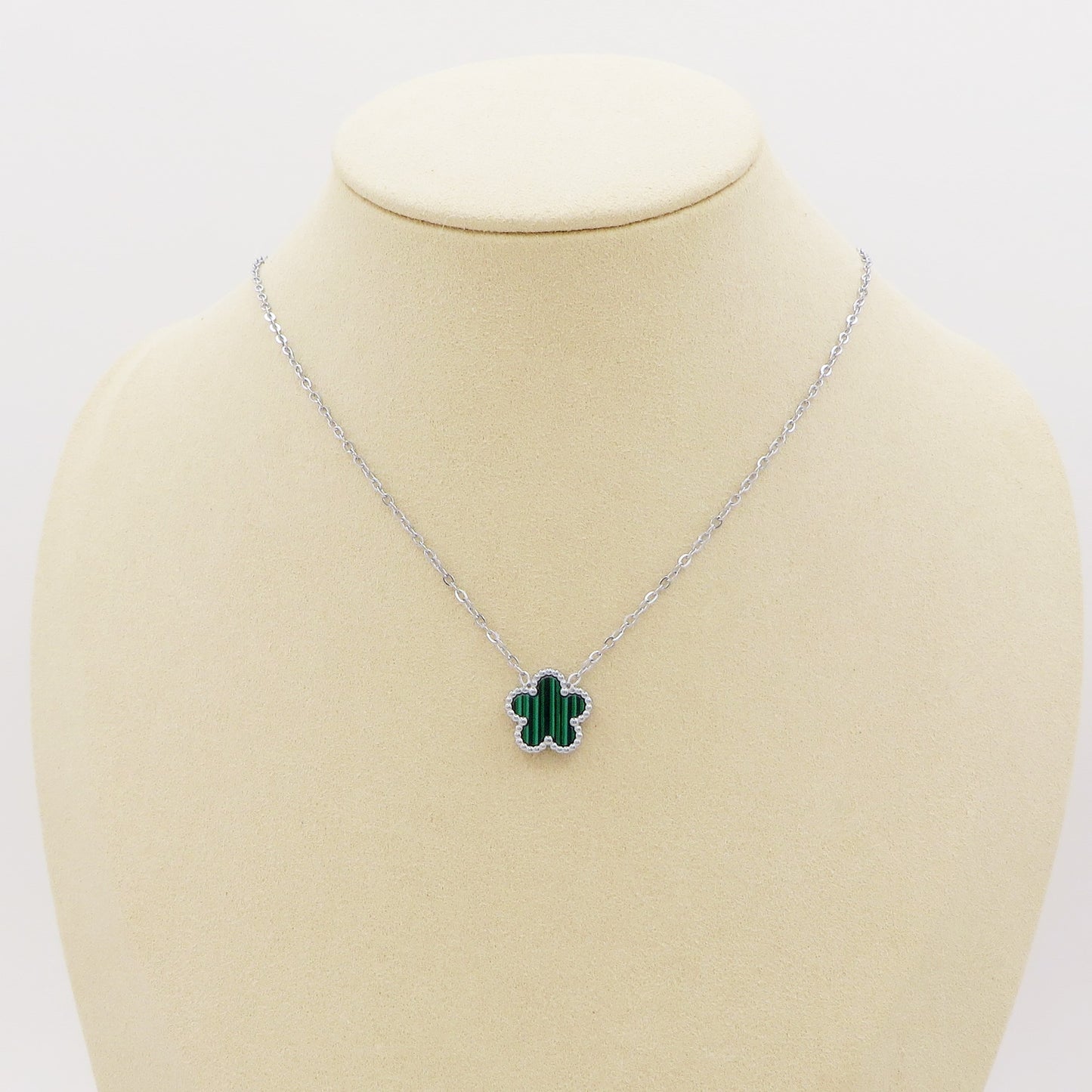 LILY big Flower ~ ACCIAIO INOSSIDABILE Collana fiore pendente in madreperla