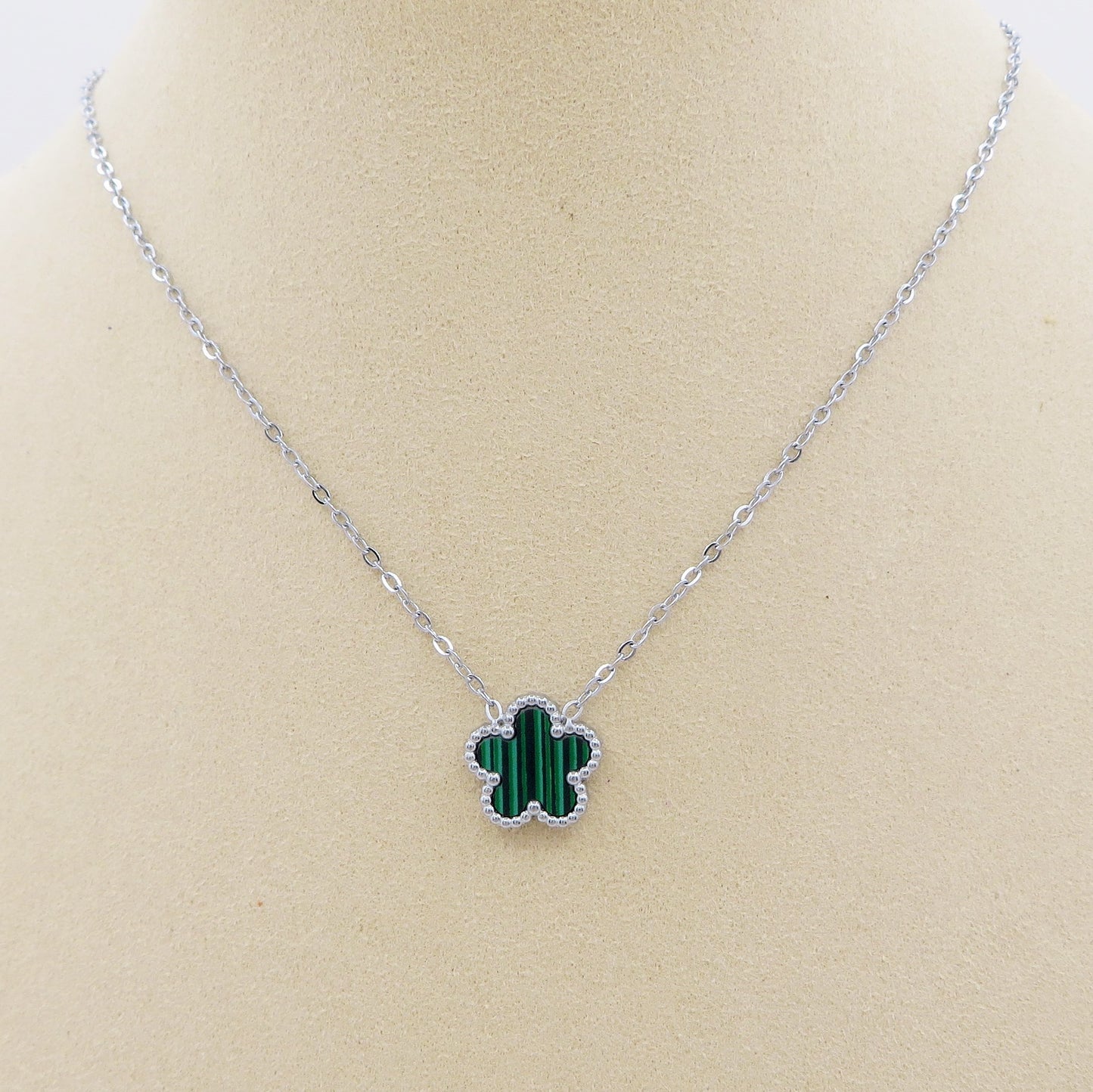 LILY big Flower ~ ACCIAIO INOSSIDABILE Collana fiore pendente in madreperla