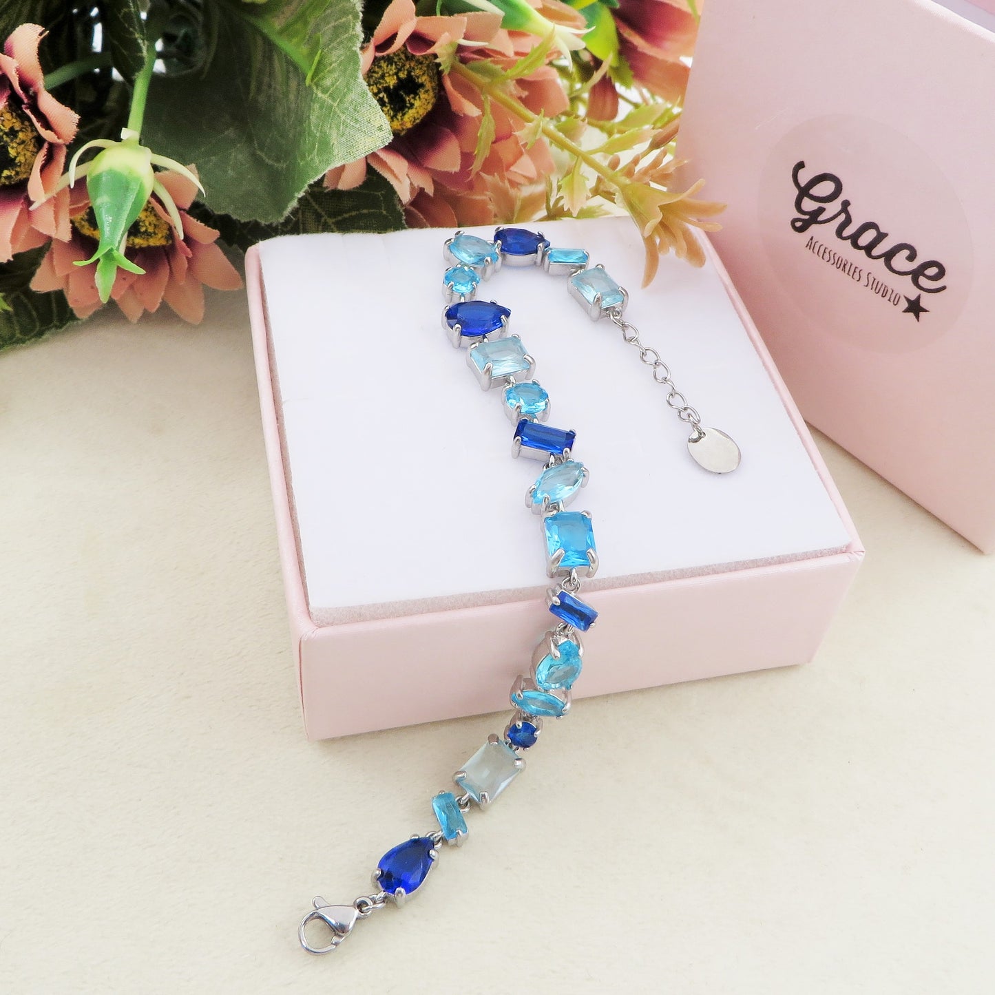 GLOWY ~ ACCIAIO INOSSIDABILE - bracciale Tennis con Cubic Zirconia