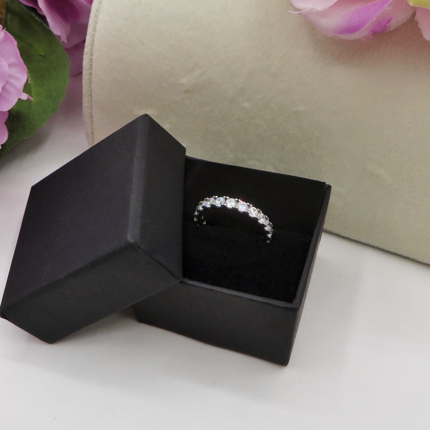 FEDE zirconi 3mm INFINITY ARGENTO 925 ~ Anello con cubic zirconia AAAAA
